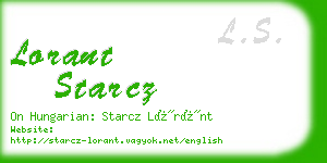 lorant starcz business card